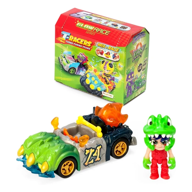 Tracers Glow Race Series Collectible Surprise Car and Driver - Interchangeable Parts
