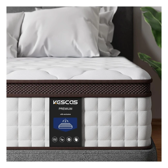 Kescas 3ft Memory Foam Hybrid Single Mattress - Durable Support, Motion Isolation, Pressure Relieving