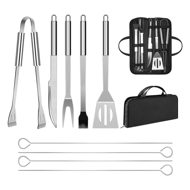 Ensemble dustensiles de barbecue professionnels en acier inoxydable - Facile 