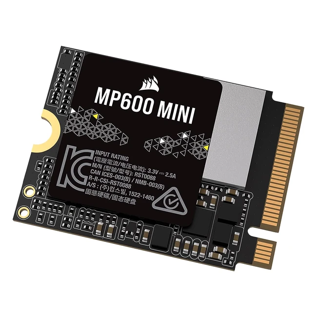 Corsair MP600 Mini 1TB M.2 NVMe PCIe x4 Gen4 2 SSD - Bis zu 4800MB/s - Ideal für Steam Deck und Microsoft Surface