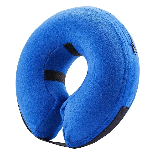 Bencmate Inflatable Collar for Dogs and Cats - Soft Recovery Cone - Ecollar Medium Blue