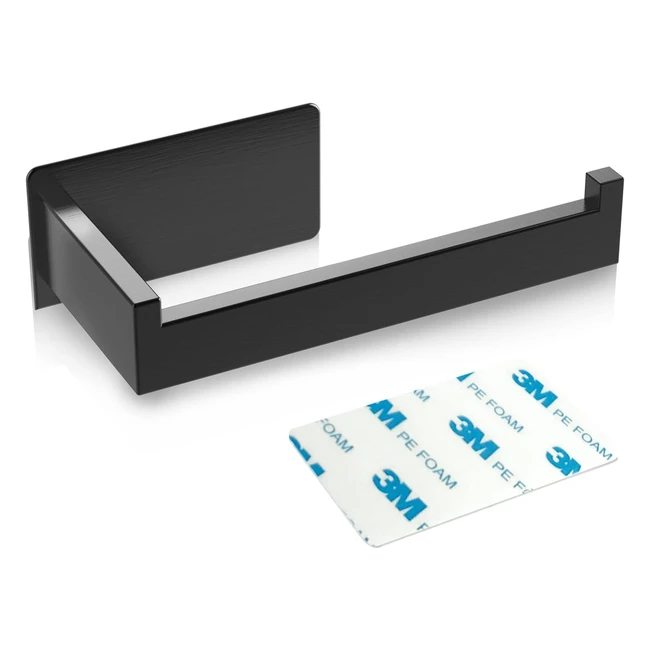Portarrollos papel higiénico adhesivo - Acero inoxidable 304 - Negro mate