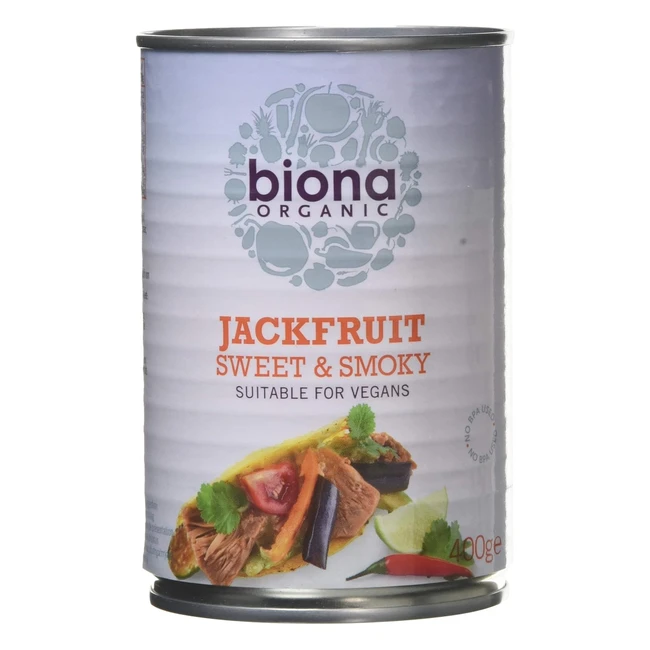 Certified Organic Biona Sweet Smoky Jackfruit 400g - Vegan BPA Free