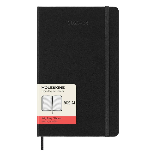 Moleskine Daily Planner 2023-2024 Agenda 18 Mesi - Formato Large 13x21 cm - Nero