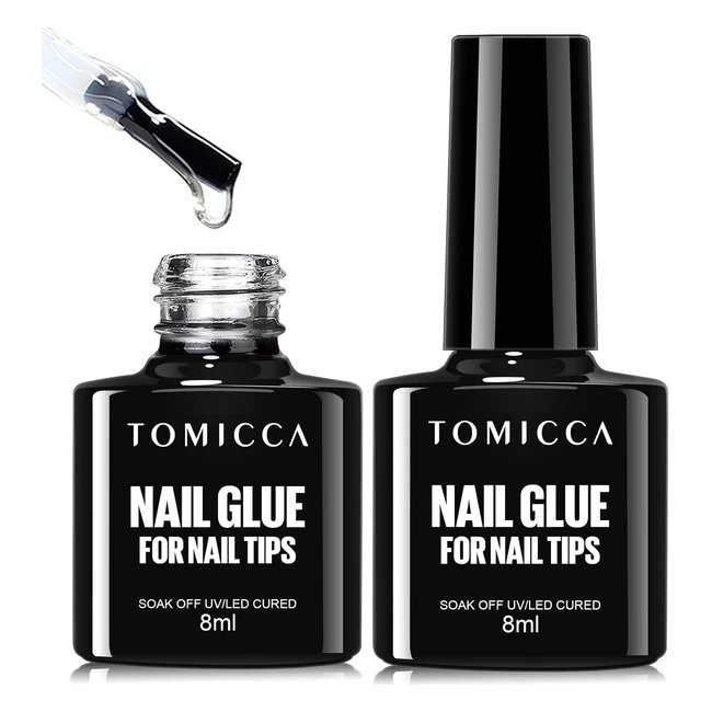 Colle à ongles Tomicca - Extra forte - 4 en 1 - Gel de base gummy - Pose américaine - Longue durée - Nail Extend - Onglerie