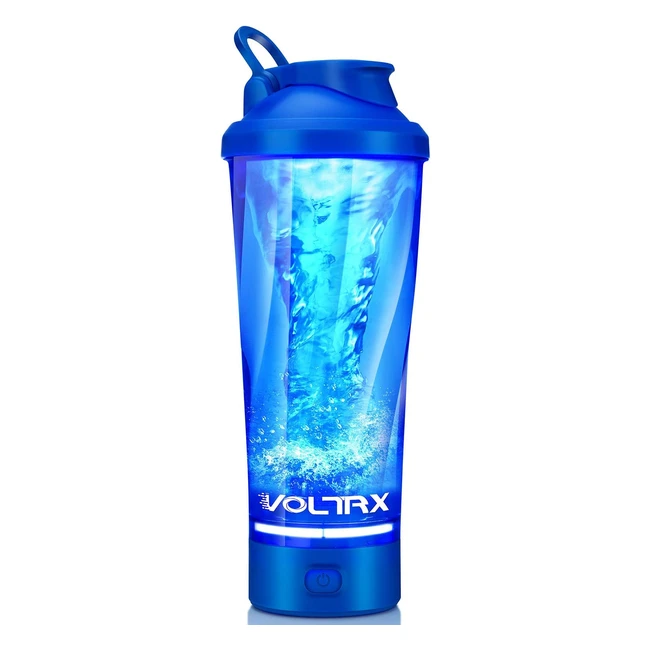 Voltrx Premium Electric Protein Shaker Bottle - BPA Free - 600ml - USB C Rechargeable - Blue