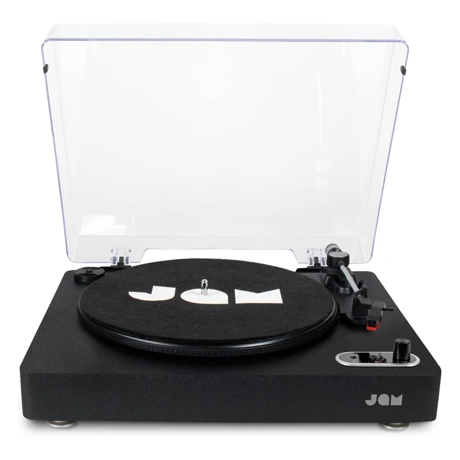 Jam Spun Out Wireless Bluetooth Turntable Vinyl Record Player Bluetooth 3 Belt Drive for Superior Sound Portable Record Player Headphone Jack Output and Auxin Dust Cover Included