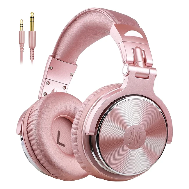 Oneodio Studio Wired Headphones - Clear Sound, Comfortable Fit, Foldable Design - DJ, Recording, Monitoring - Golden Rose