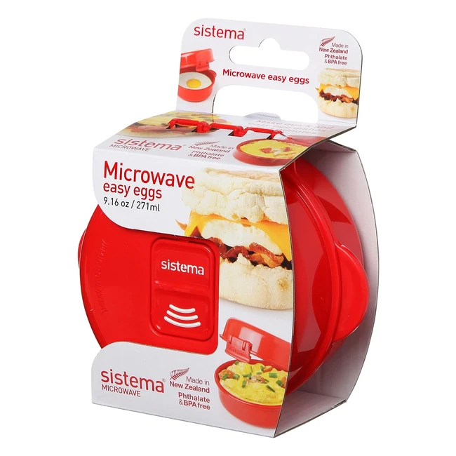 Easy Eggs Microwave Egg Cooker - BPA-Free, Red - Cook Perfectly in Minutes!