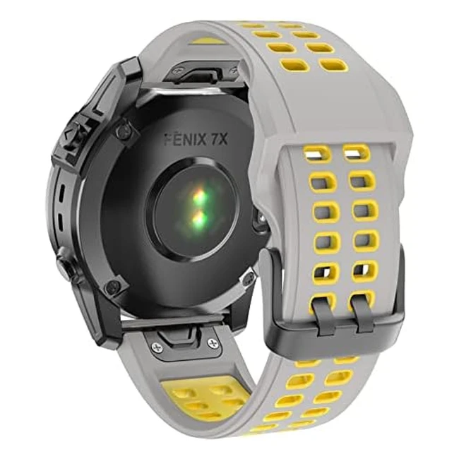 Bracelets de remplacement Isabake 26mm pour Fenix 7X/Fenix 5X/Fenix 5X Plus/Fenix 3/Fenix 3 HR/Fenix 6X - Sport en silicone bicolore