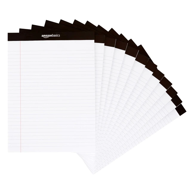 Amazon Basics Legal Pad White 50 Sheet Paper Pads - 12 Pack