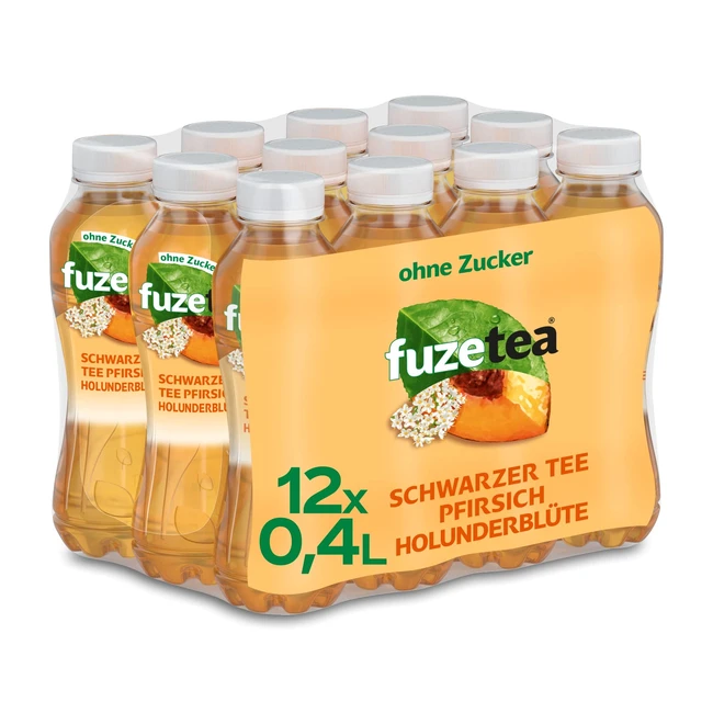 Fuze Tea Holunderblüte - Erfrischende Fusion aus Tee, Saft und Kräutern - Pfirsich und Holunderblüte - Ohne Zucker - 12 x 400 ml