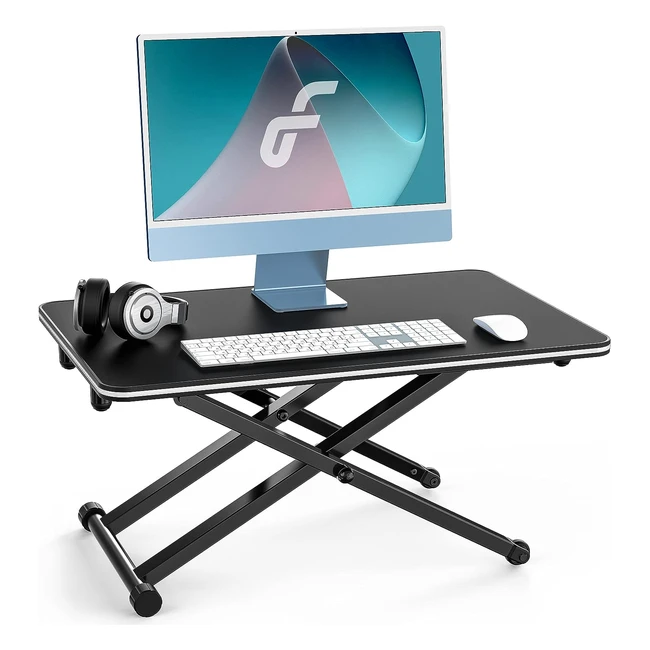 Fenge Standing Desk for Laptop - Portable Height Adjustable Desk Riser - Black