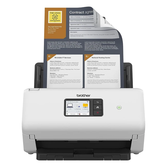 Brother ADS4500W Document Scanner - Fast Scan Speeds, Touchscreen, Advanced Image Capture
