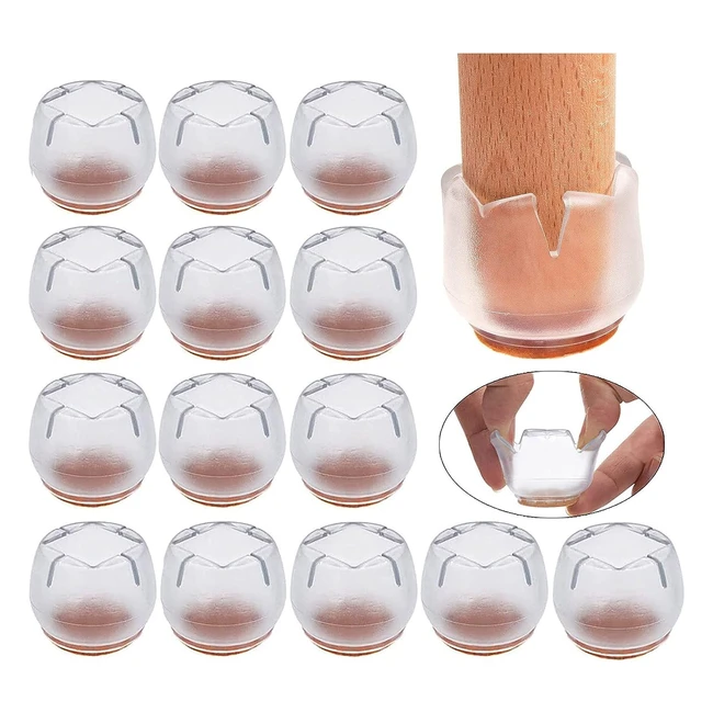 16 Protecteurs de Pied de Chaise en Silicone - Protège Sol des Rayures et du Bruit - WCIC