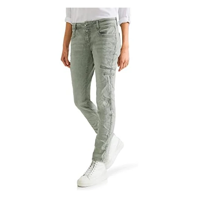 Street One Damen Jeanshose Desert Mint Overdye 30W 30L EU - Slim Fit Cool Look