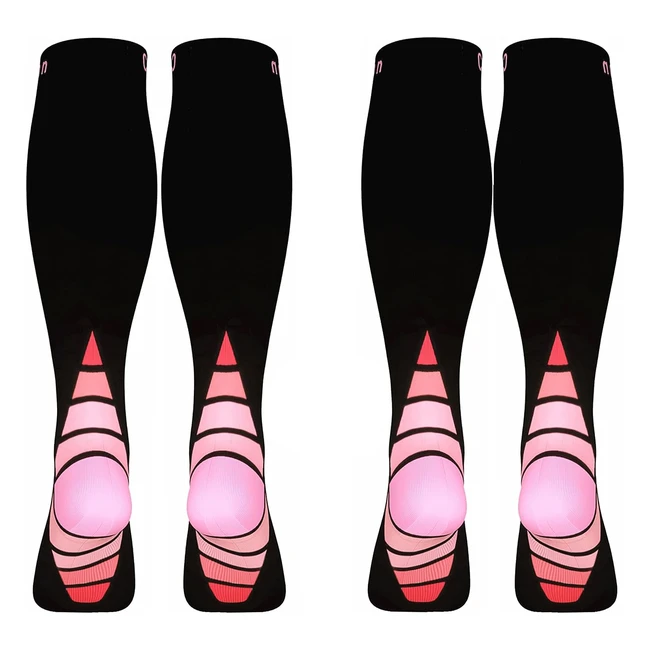 Compression Socks for Better Blood Circulation - Black/Pink - SM - Women 465, Men 482