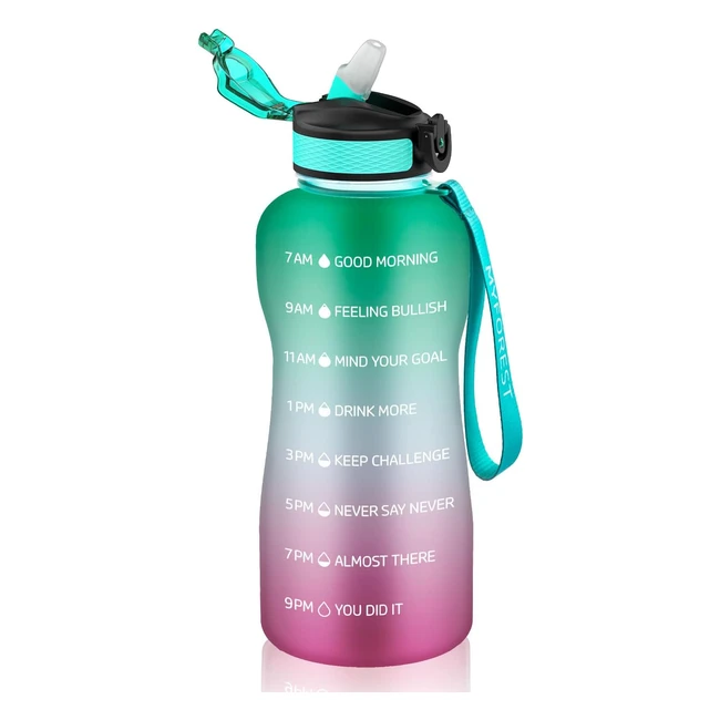 myforest Trinkflasche BPA-frei 22L mit Strohhalm, kostenlose Krüge, Zeitmarkierungen