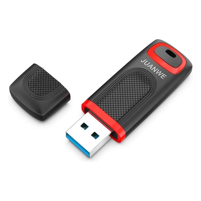 Chiavetta USB 128GB Juanwe USB 3.0 con Cappuccio Protettivo - Velocità di Lettura fino a 100MB/s - Compatibile con PC, Laptop, TV, Auto, PlayStation 4 e Xbox One - Rosso/Nero