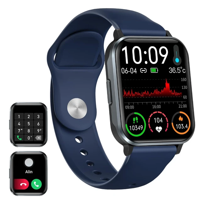 Montre Connectée Femme Homme 183 Smartwatch avec Appel Bluetooth - Montre 100 Sportifs Podomètre/Fréquence Cardiaque/SpO2/Sommeil - Montre Intelligente Etanche IP68 Bleu