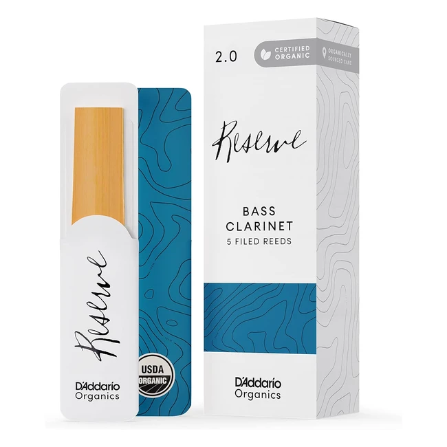D'Addario Organic Reserve Bass Clarinet Reeds - 20 Strength, 10 Pack