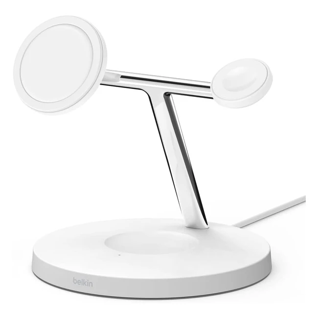 Belkin BoostCharge Pro 3in1 Wireless Charger mit MagSafe für iPhone 13 Apple Watch AirPods - Bis zu 15 W