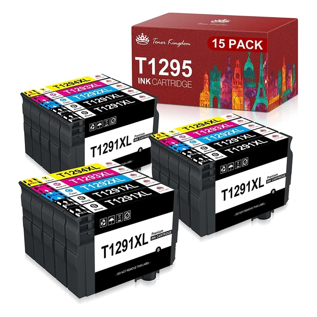 Cartouche d'encre Toner Kingdom T1295 Multipack pour Epson Stylus SX525WD SX425W Workforce WF3520
