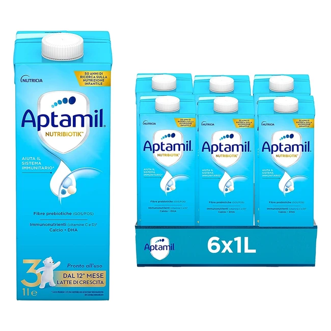 Aptamil 3 Latte di Crescita Liquido per Bambini - Formula Prebiotica - Confezion