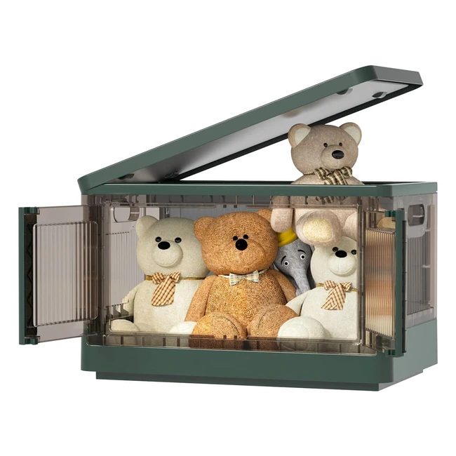 Contenitore Plastica 32L con Coperchio - Salvaspazio Pieghevole - Ruote - Haixin