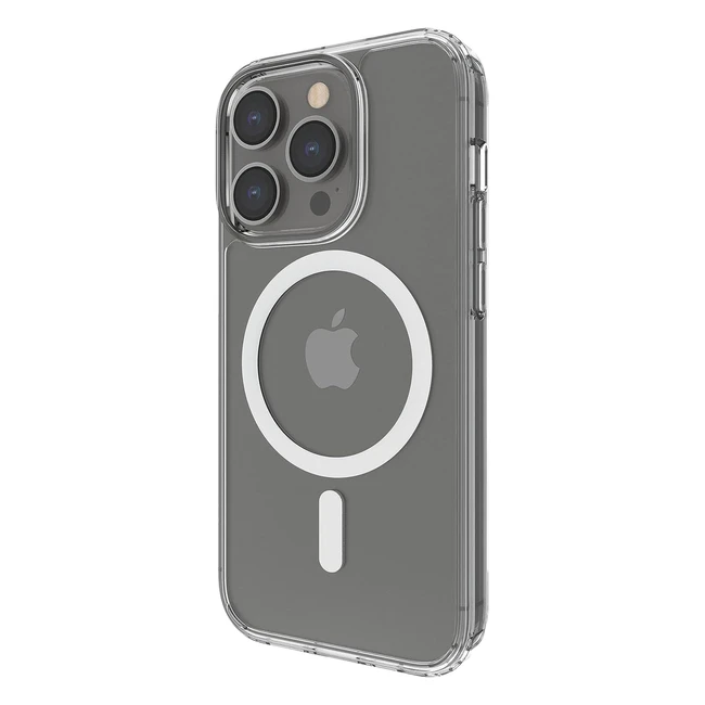 Belkin Magsafe kompatibles iPhone 14 Pro Case - Transparente magnetische Hülle mit integrierten Magneten und Kamera-Schutz