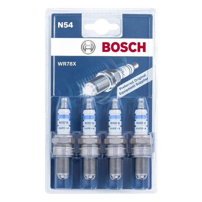 Bosch WR78X N54 Candele Super 4 - Set di 4 - Alta affidabilità, protezione ottimale, resistenza all'usura