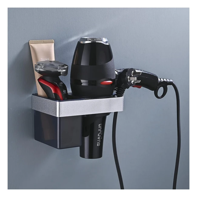 Hanfu Porta Asciugacapelli da Parete - Supporto in Alluminio Senza Trapano - ABS