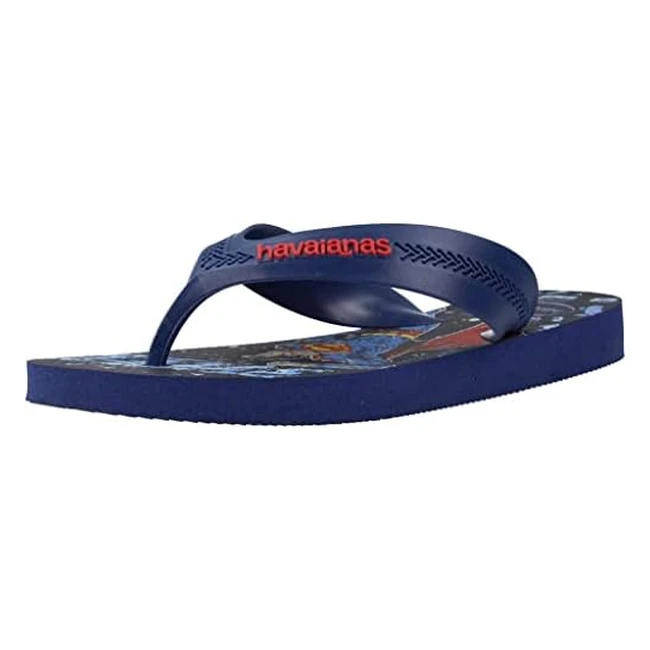 Havaianas Kids Max Herois Flip Flop - Navy Blue/Ruby Red - Size 12-13C UK