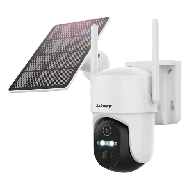 Camera Surveillance Wifi Extérieure Sans Fil Ankway avec Panneau Solaire - Vision Nocturne, Audio Bidirectionnel - Réf: ASC005