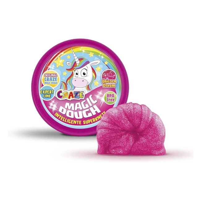 Craze Magic Dough - Intelligente Modelliermasse 80g - Verschiedene Farben und Effekte - Einhorn
