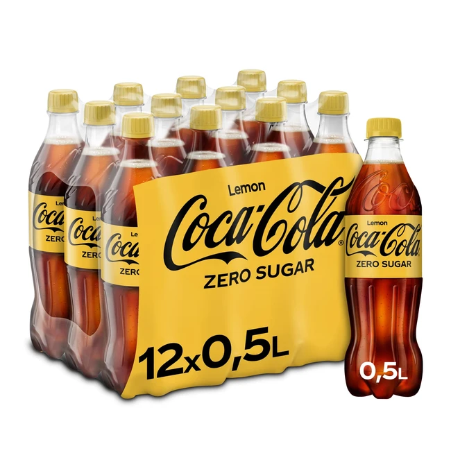 Coca Cola Zero Lemon - Fruchtiges Erfrischungsgetränk mit Zitronengeschmack - Ohne Zucker und Kalorien - Koffeinhaltiger Softdrink - 12x 500ml