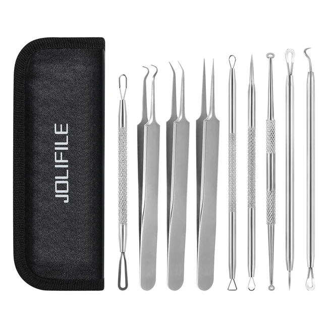 Outil Suppression Points Noirs Jolifile 9pcs Extracteur Comédons Acné