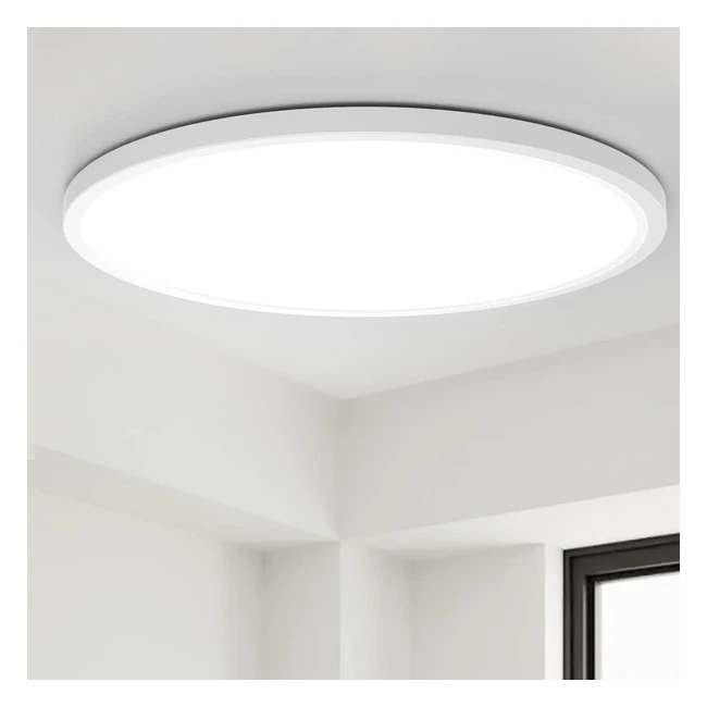 Slochi Bathroom Lights - Ultra-thin 24W LED Flush Mount Ceiling Lamp - Waterproof & Energy Saving