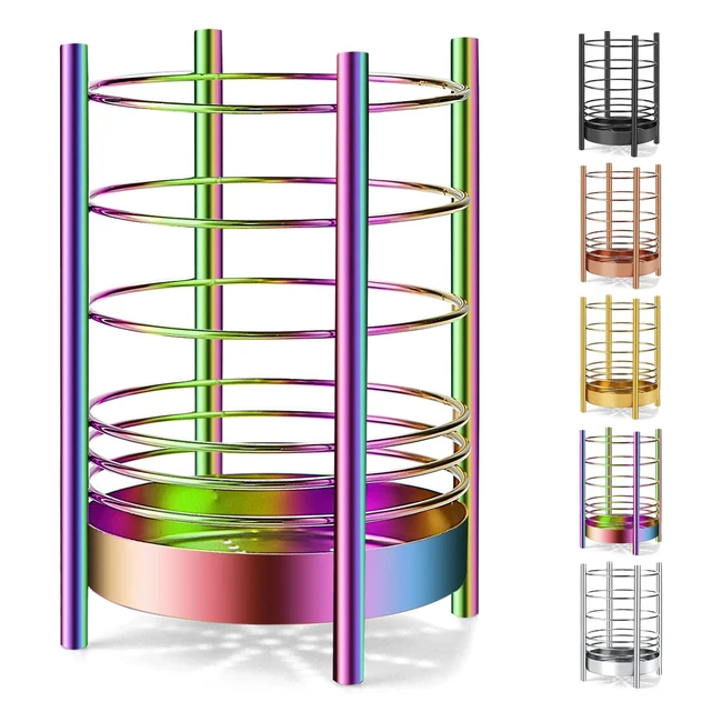 Organisateur de panier de rangement pour ustensiles en acier inoxydable - Arc-en-ciel - 74x52