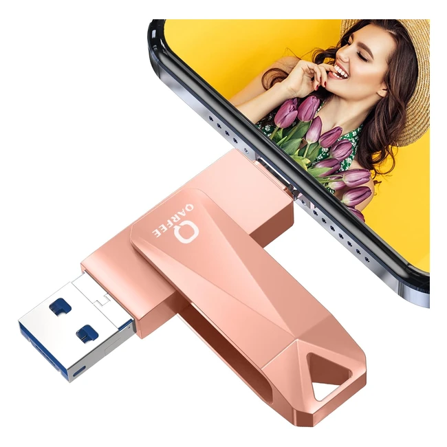 Memoria USB iPhone 128GB Qarfee Pendrive USB 3.0 4 en 1 - Expansión de Memoria Externa