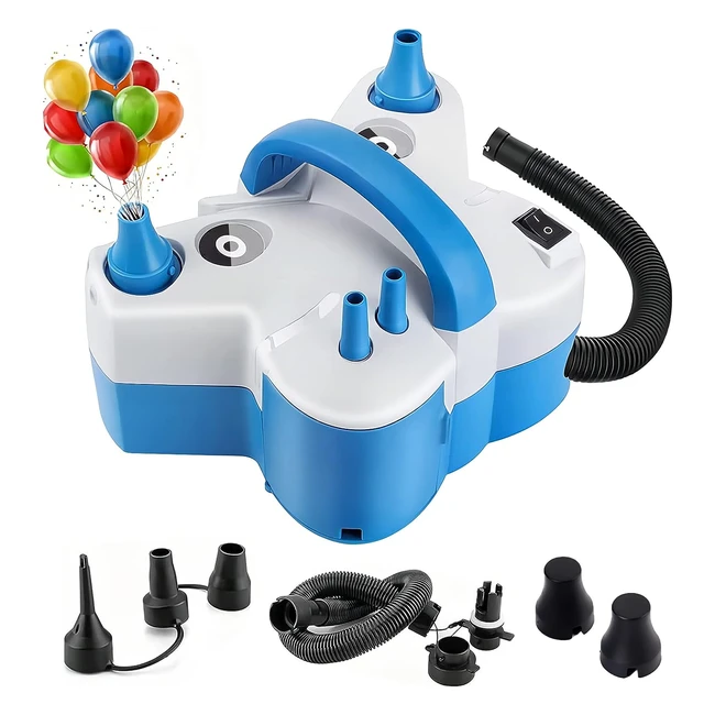 Nestling Balloon Pump - Electric Pump with 5 Nozzles - Inflate/Deflate Air Mattresses, Paddling Pools, Swimming Rings, and More
