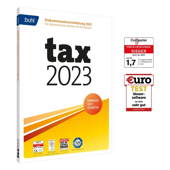 Steuerjahr 2022: Tax 2023 DVD Box für Arbeitnehmer, Rentner und Pensionäre - Buhl Finance