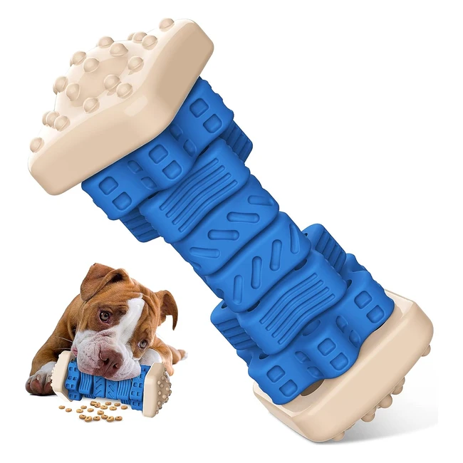 Ruxan Indestructible Dog Chew Toy - Tough Puzzle Toy for Aggressive Chewers - 3-in-1 - Beef Flavor