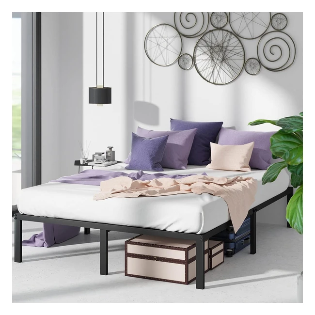 Zinus Yelena Metall-Plattformbett 36 cm Stahl-Lattenrost für Erwachsene Kinder Teenager einfache Montage Stauraum unter dem Bett 90 x 200 cm schwarz