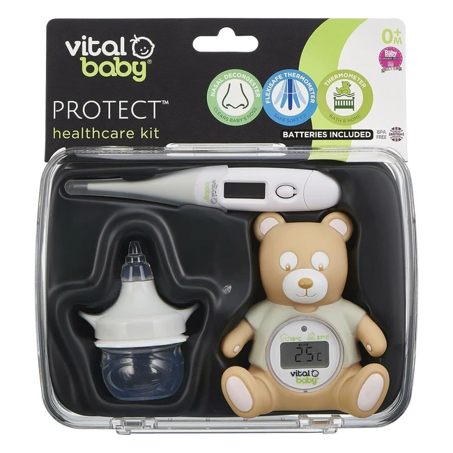 Vital Baby Protect Healthcare Kit - 3pcs | Thermometers, Nasal Aspirator | Essential Newborn Health