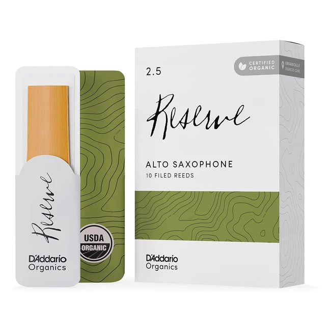 DAddario Organic Reserve Alto Saxophone Reeds - The First Organic Reed 25 Stre