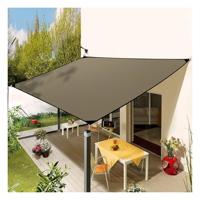 Toldo Vela de Sombra Rectangular 2x3m - Protección UV 95% - Impermeable - Fácil Instalación
