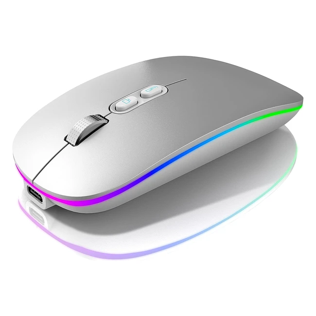 Mouse Bluetooth Sottile Silenzioso Wireless Ricaricabile Dualmode Bluetooth 51 U