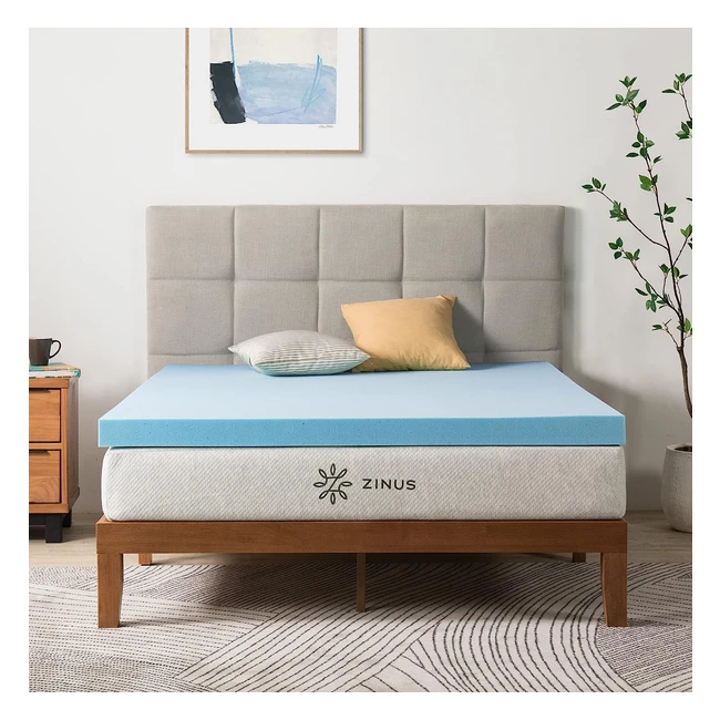 Sobrecolchón Zinus de Espuma Viscoelástica con Gel Refrescante - 90x190 cm