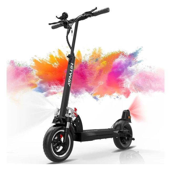 Hitway E-Scooter faltbarer Elektroroller mit Straßenzulassung - 480W Motor, 20km/h, 30km Reichweite, 10 Zoll Vollgummireifen, duales Bremssystem, LCD-Display